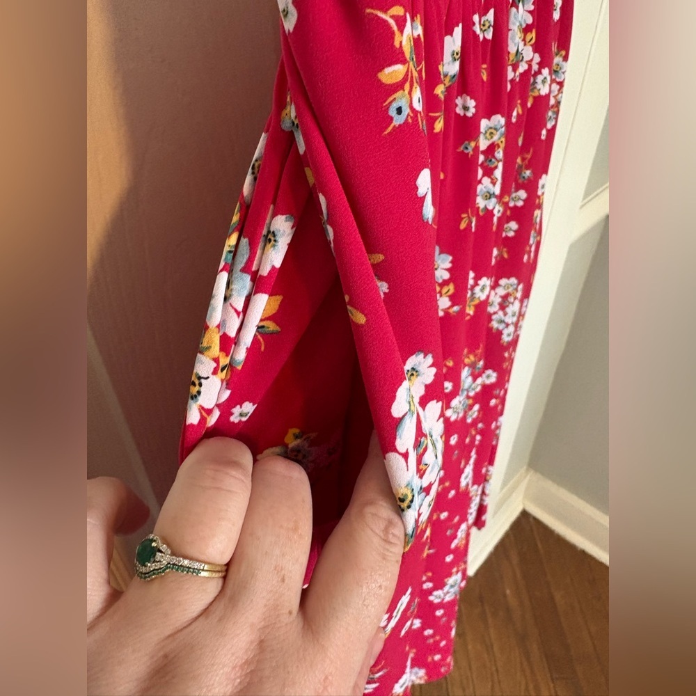 LOFT Red Floral Midi Skirt - Picture 9 of 13